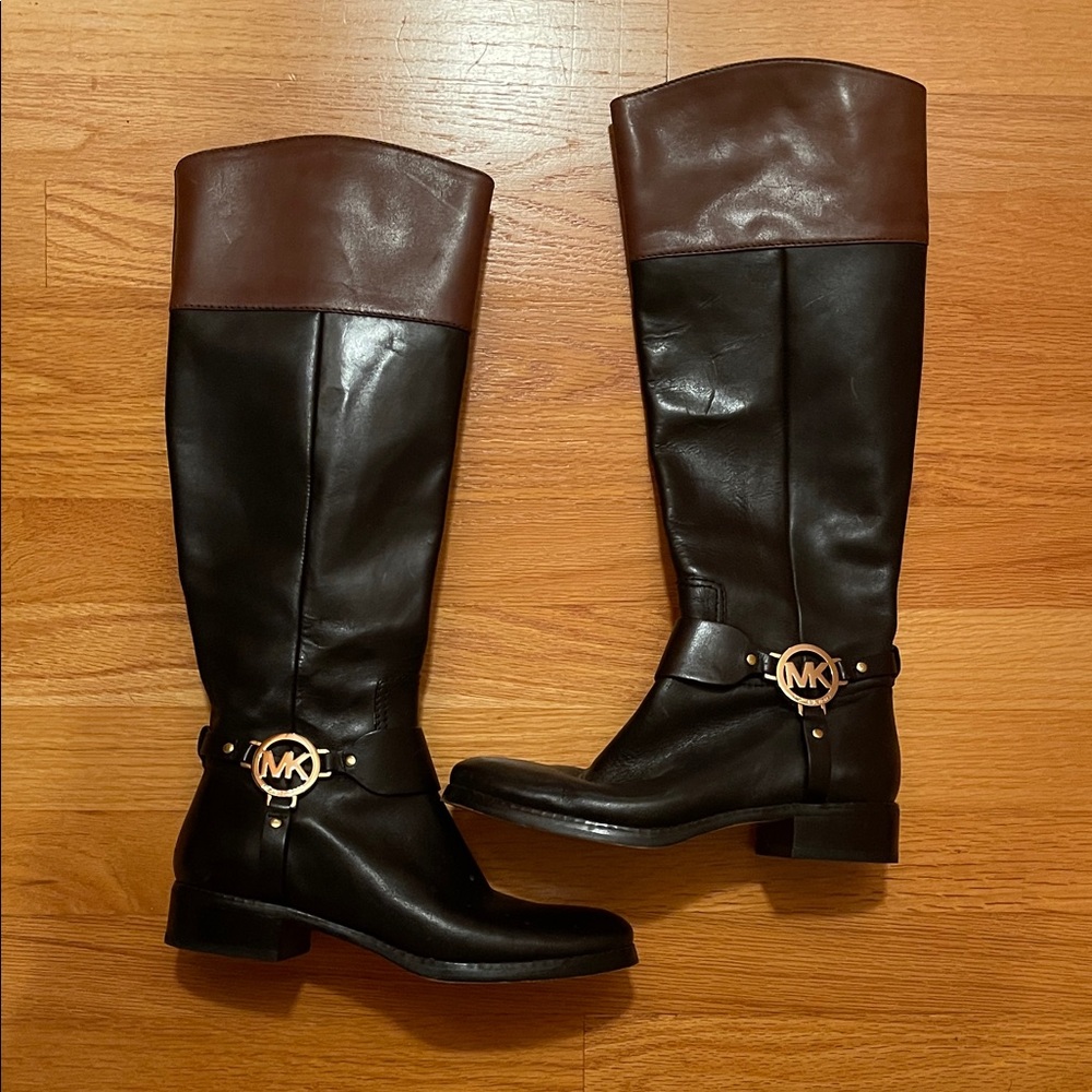 Michael Kors Two-Tone Leather Boots - Picture 3 of 5